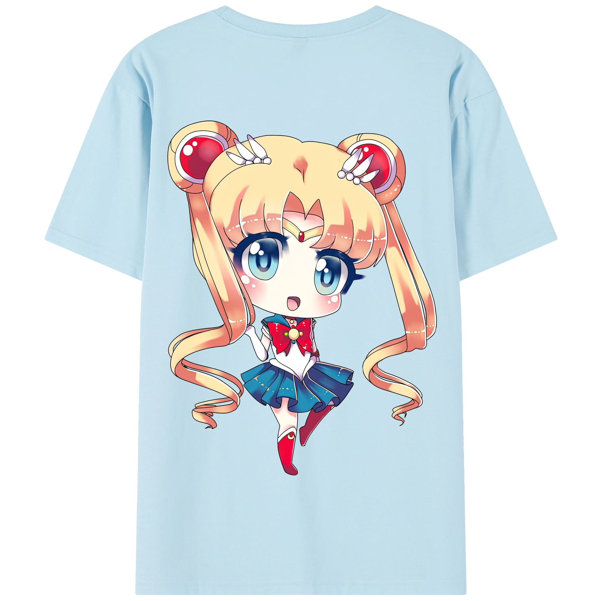 （画像用） 美少女戦士セーラームーン 月野 うさぎ つきの うさぎ Sailor Moon Tsukino Usagi 綿100％半袖Tシャツ（背面プリント）